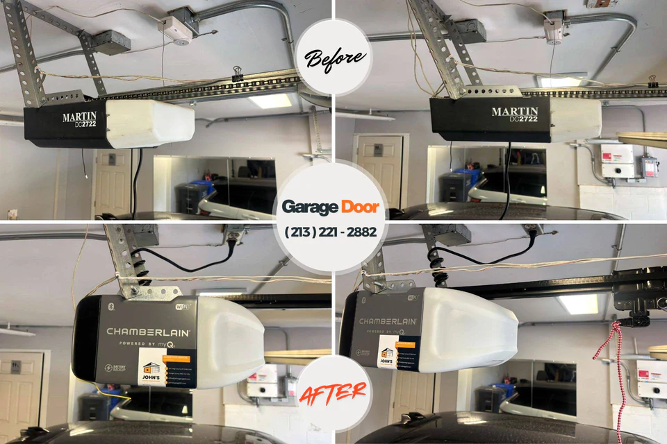 Before and after: garage door repair The Village, OK